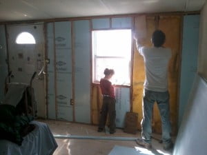 pulling out insulation