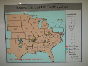 Map of Earthquakes in and around Oklahoma