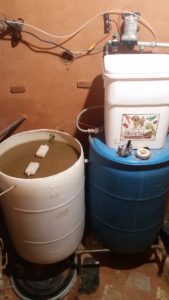 sand bed filter, rain water, august 2018, home-farm