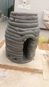 coil pot, earthbag dome, pottery, clay, pottery class, 
