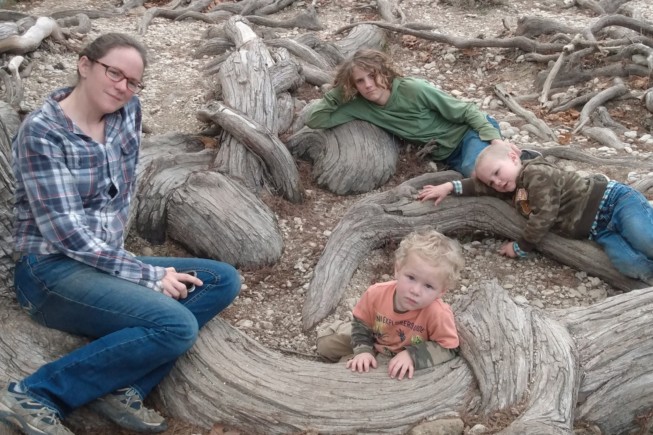 family amongst tree roots texas