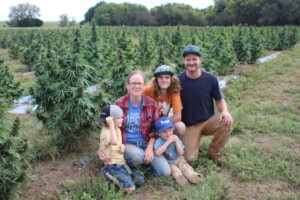 home farm hemp family in field of hemp
