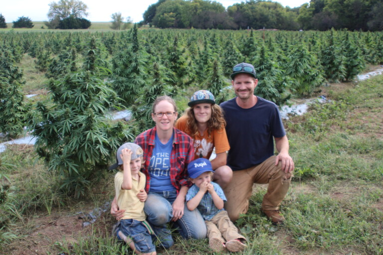 our family in the hemp field