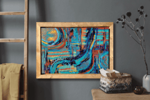 abstract wall art in frame